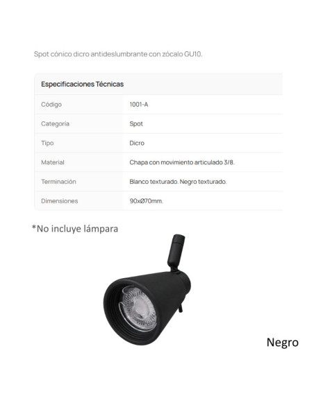 CABEZAL DICRO CONICO 101 NEGRO