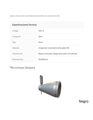 CABEZAL DICRO CONICO 101 GRIS ALUMAT