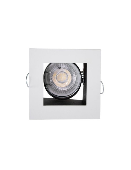 SPOT EMBUTIR DICRO MOVIL CUADRADO C/ ARO ORIENT 9CM BLANCO