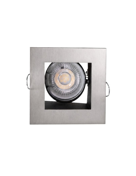 SPOT EMBUTIR DICRO MOVIL CUADRADO C/ ARO ORIENT 9CM PLATIL