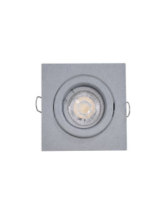 SPOT EMBUTIR DICRO MOVIL CUADRADO PLANO 10CM GRIS ALUM 2
