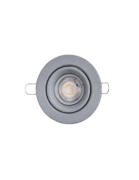 SPOT EMBUTIR DICRO MOVIL REDONDO ANTIDESLUMB GRIS ALUM