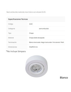 SPOT SEMI EMBUTIR DICRO MOVIL REDONDO BLANCO TEXT 2