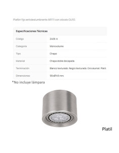 SPOT MONOVOLUMEN AR111 FIJO PLATIL 2