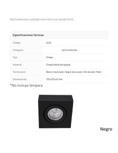 SPOT SEMI EMBUTIR DICRO MOVIL CUADRADO NEGRO TEXT 2