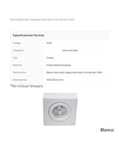 SPOT SEMI EMBUTIR DICRO MOVIL CUADRADO BLANCO TEXT 2