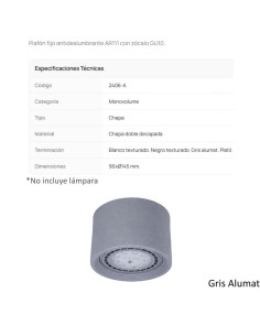 SPOT MONOVOLUMEN AR111 FIJO GRIS ALUMAT 2