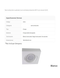 SPOT SEMI EMBUTIR AR111 MOVIL CUADRADO BLANCO TEXT 2