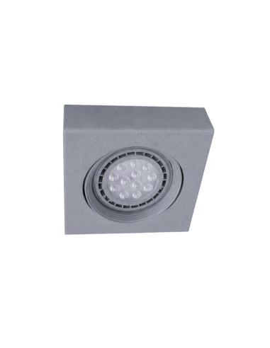 SPOT SEMI EMBUTIR AR111 MOVIL CUADRADO GRIS ALUMAT