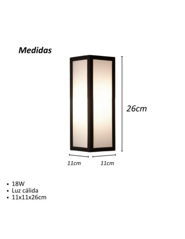 APLIQUE EXTERIOR MINIMAL LED 18W CALIDO NEGRO IP65