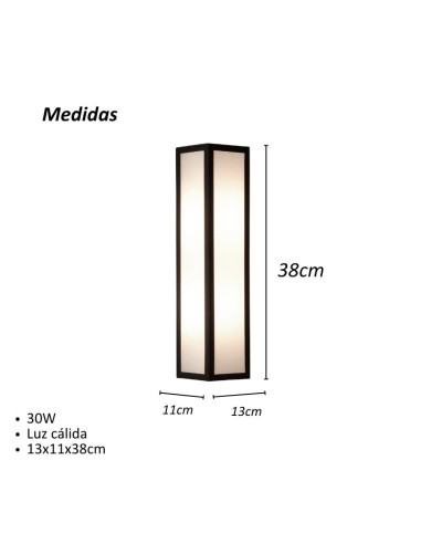 APLIQUE EXTERIOR MINIMAL LED 30W CALIDO NEGRO IP65