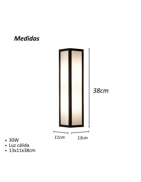 APLIQUE EXTERIOR MINIMAL LED 30W CALIDO NEGRO IP65