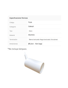 CABEZAL DICRO CILINDRICO TULA ALUMINIO BLANCO 2