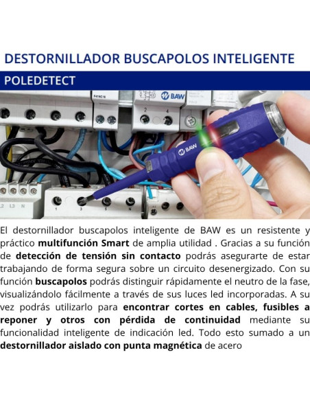 DESTORNILLADOR BUSCAPOLO INTELIGENTE BAW POLODETECT