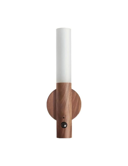 APLIQUE PARED MAGNETICO USB SENSOR MOV LUZ CALIDA MADERA