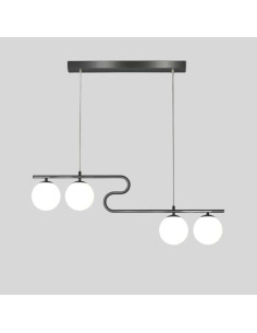 COLGANTE UPS LED 4 LUCES G9 80CM X120CM NEGRO