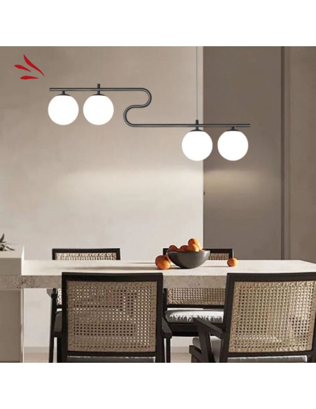 COLGANTE UPS LED 4 LUCES G9 80CM X120CM NEGRO