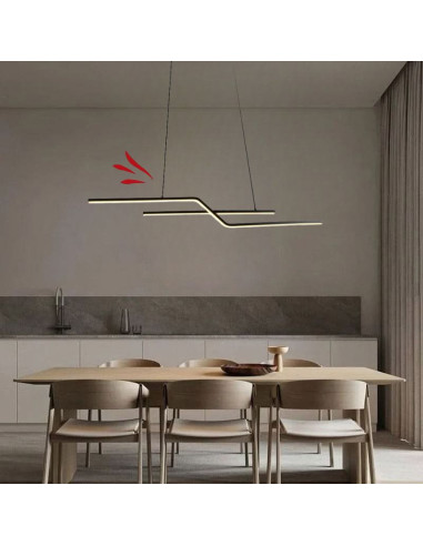 COLGANTE LED SEVERENCE 22W 105CM NEGRO BLANCO...