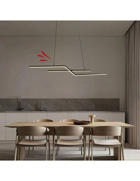 COLGANTE LED SEVERENCE 22W 105CM NEGRO BLANCO DINAMICO