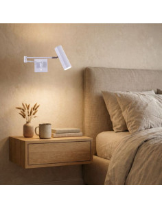 APLIQUE PARED OSTENDE DOBLE BRAZO MOVIL INTERRUPTOR GU10 BL 2