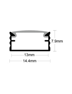 PERFIL PARA TIRA LED CANDIL ALUMINIO APLICAR 2M ALUM 2