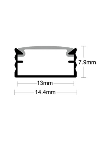 PERFIL PARA TIRA LED CANDIL ALUMINIO APLICAR 2M...