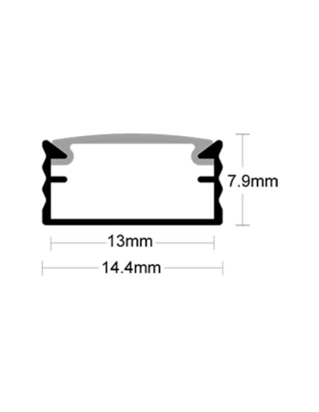 PERFIL PARA TIRA LED CANDIL ALUMINIO APLICAR 2M ALUM