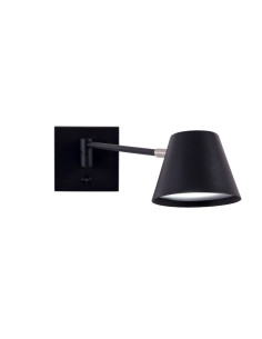 APLIQUE PARED OSTENDE BRAZO MOVIL C INTERRUPTOR GU10 NEGRO