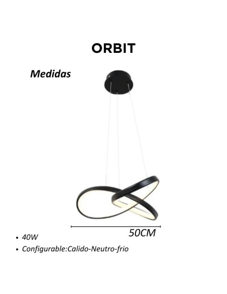 COLGANTE LED ORBIT 40W 50CM NG L/FRIA DINAMIC