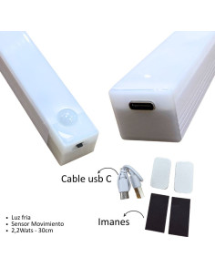 BAJO ALACENA USB C/SENSOR MOV 2.2W 30CM LUZ FRIA 2