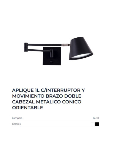APLIQUE PARED OSTENDE DOBLE BRAZO MOVIL...