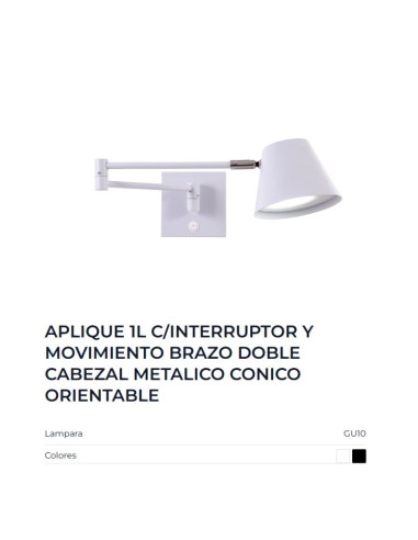 APLIQUE PARED OSTENDE DOBLE BRAZO MOVIL...