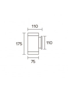 APLIQUE BIDIRECCIONAL 2025 2 LUCES GU10 NEGRO ALUMINIO FW 2