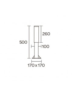 FAROLA ALUMINIO 2420 E27 NEGRO 50CM 2
