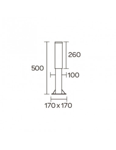FAROLA ALUMINIO 2420 E27 NEGRO 50CM