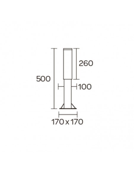 FAROLA ALUMINIO 2420 E27 NEGRO 50CM