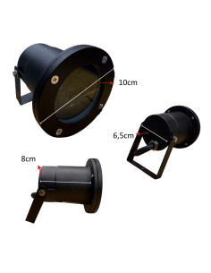 APLIQUE PISO EMBUTIR ALIMINIO DICRO NEGRO RENDONDO 2