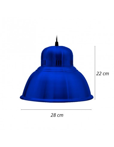 COLGANTE CAMPANA INDUSTRIAL ALUMINIO AZUL 28CM E27