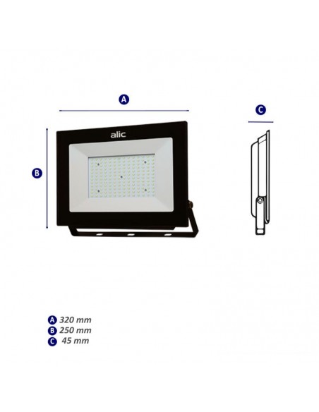 PROYECTOR LED 100W LUZ FRIA 220V APTO EXTERIOR IP65