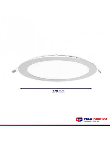 PANEL DE EMBUTIR LED REDONDO BLANCO 12W FRIO...