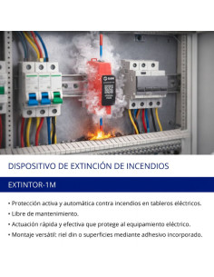 PROTECTOR EXTINCION DE INCENDIO FUEGO 1 MODULO DIN BAW 2