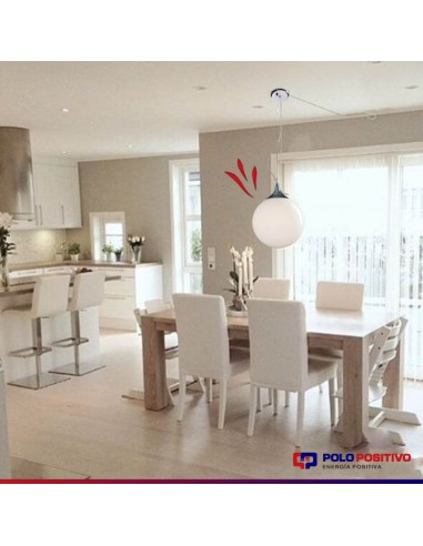 COLGANTE GLOBO 30CMS E27 CROMO