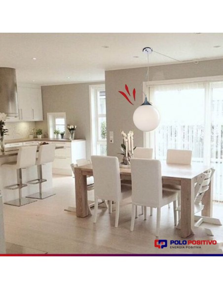 COLGANTE GLOBO 30CMS E27 CROMO