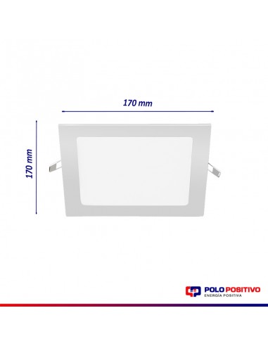PANEL DE EMBUTIR LED CUADRADO BLANCO 12W CALIDO...