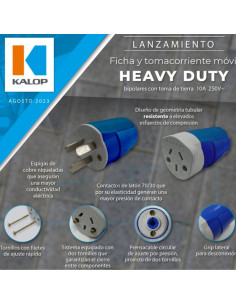 FICHA KALOP HEAVY DUTY HEMBRA 3 PATAS CHATAS NEGRO 2