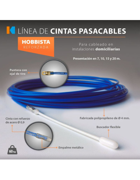 CINTA PASACABLE PVC 15MTS KALOP