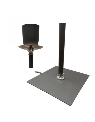 VELADOR CAÑO REDONDO MARRON SIN PANTALLA