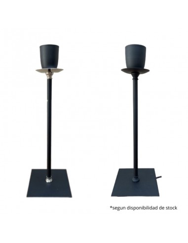 VELADOR CAÑO REDONDO NEGRO SIN PANTALLA