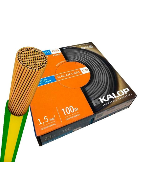 CABLE UNIP IRAM CAT4   1,5MM    (100MTS) VD/AM