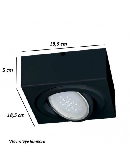 PLAFON LAGUNA 1 LUZ AR111 NEGRO